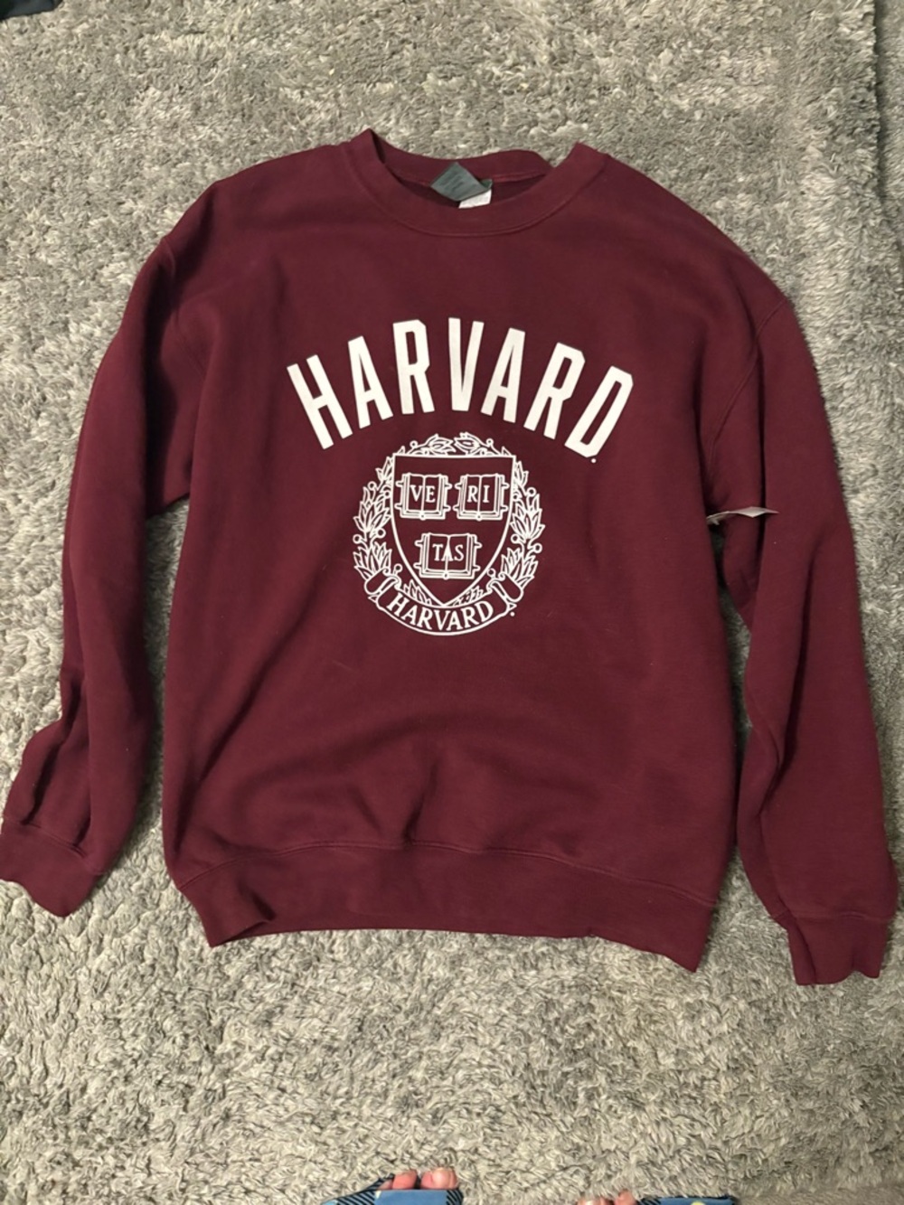 Maroon Crewneck Sweater with Crest